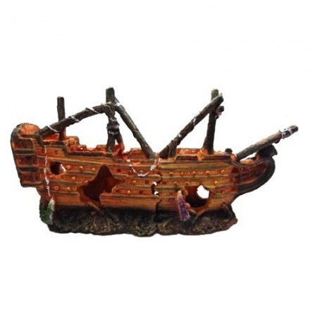 Duvo barca naufragada decoración acuario n23