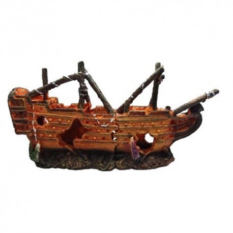 Duvo barca naufragada decoración acuario n23