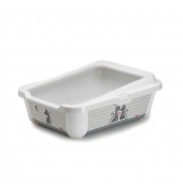 Bandeja sanitaria cats in love con tapa para gatos moderna