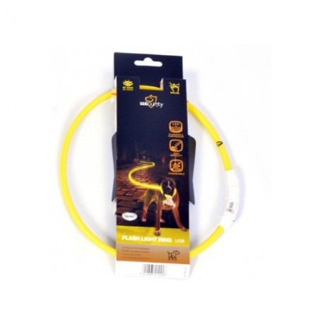 Collar led nylon usb amarillo duvo seecurity