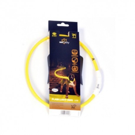 Collar led nylon usb amarillo duvo seecurity