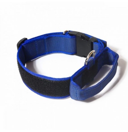 Collar julius-k9 con asa azul - color & gray