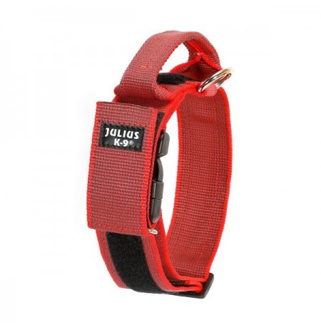 Collar julius-k9 con asa rojo - color & gray