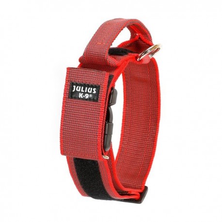 Collar julius-k9 con asa rojo - color & gray