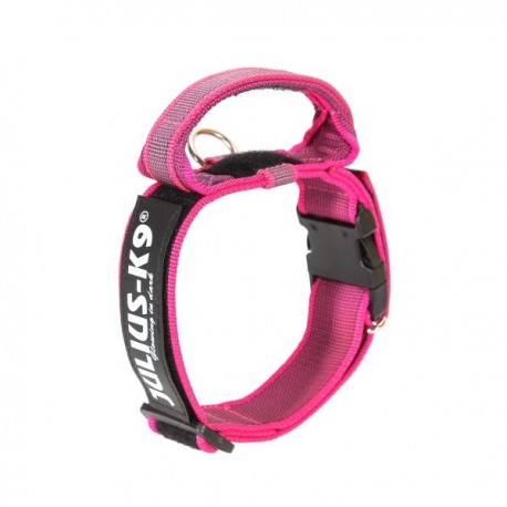 Collar julius-k9 con asa rosa - color & gray