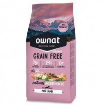 Pienso Ownat Prime Grain Free Mini de cordero para perros de raza pequeña o mini 4Kg