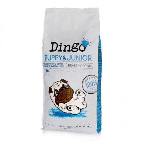Saco pienso Dingo puppy & junior para cachorros de Dingonatura