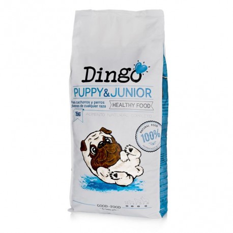 Saco pienso Dingo puppy & junior para cachorros de Dingonatura