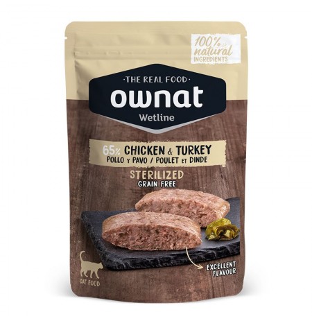 Ownat Wetline Chicken & Turkey Sterilized (Pollo y Pavo) para gatos esterilizados