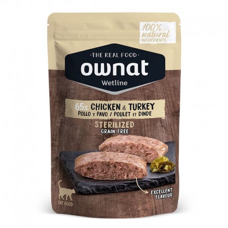 Ownat Wetline Chicken & Turkey Sterilized (Pollo y Pavo) para gatos esterilizados