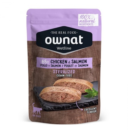 Ownat Wetline Chicken & Salmon Sterilized (Pollo y Salmón) para gatos esterilizados