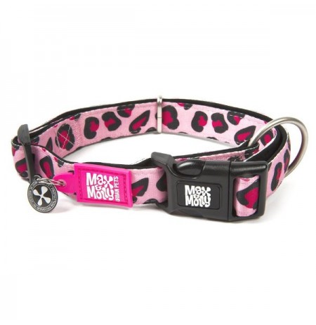 Max & molly collar leopardo rosa para perros