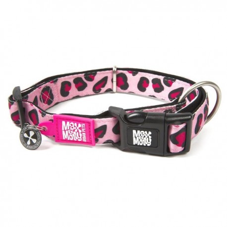 Max & molly collar leopardo rosa para perros