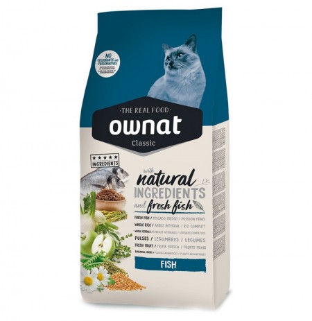 Saco pienso Ownat Classic Fish para gatos adultos de todas las razas 4 Kg