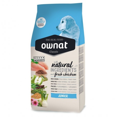 Pienso Ownat Classic Junior para perros cachorros de 15Kg