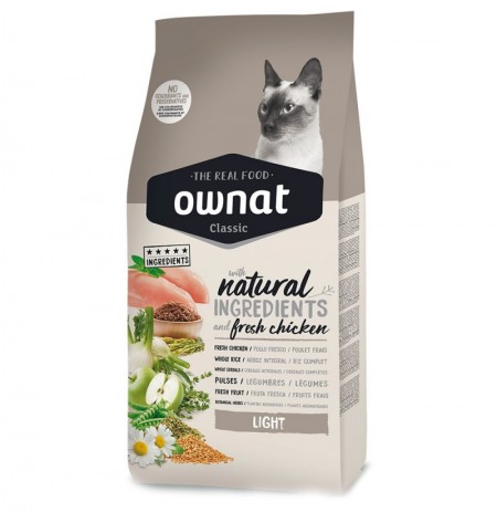 Saco Pienso Ownat Classic Light para gatos con sobrepeso 4Kg