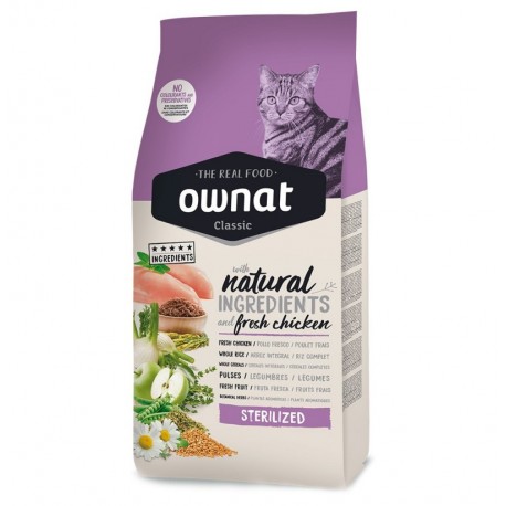 Pienso Ownat Classic Sterilized para gatos esterilizados 20Kg