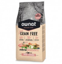 Pienso Ownat Cat Just Grain Free de pollo para gatos adultos 3Kg