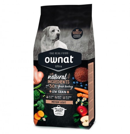Pienso Ownat Ultra medium Light para perros adultos de raza media con sobrepeso 14Kg