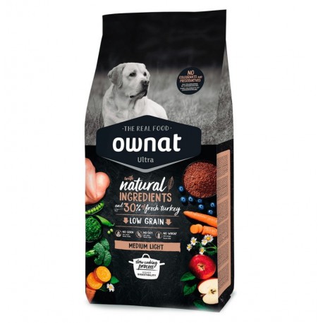 Pienso Ownat Ultra medium Light para perros adultos de raza media con sobrepeso 14Kg