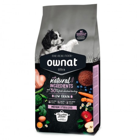 Pienso Ownat Ultra Medium Sterilized para perros de raza mediana esterilizados 14Kg