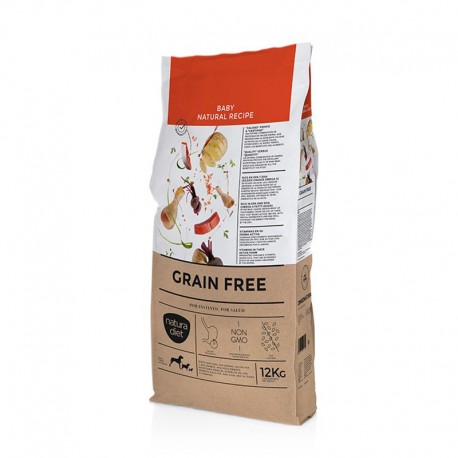Pienso Natura Diet Grain Free Baby sin cereales para cachorros en saco de 12Kg