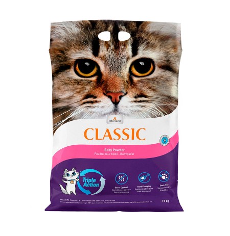 Intersand classic arena aglomerante baby powder talco bebé para gatitos