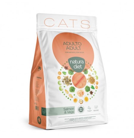 saco grande Natura diet cats adult salmon 3Kg para gatos adultos