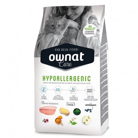 Saco de Pienso Ownat Care Hypoallergenic de pescado para gatos 3Kg