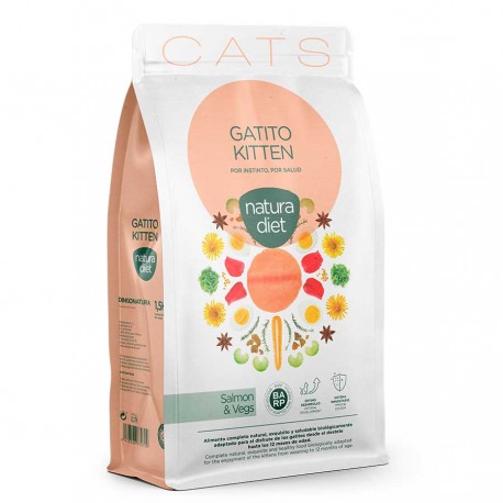 Natura Diet CATS Kitten Salmon 1,5Kg saco mediano