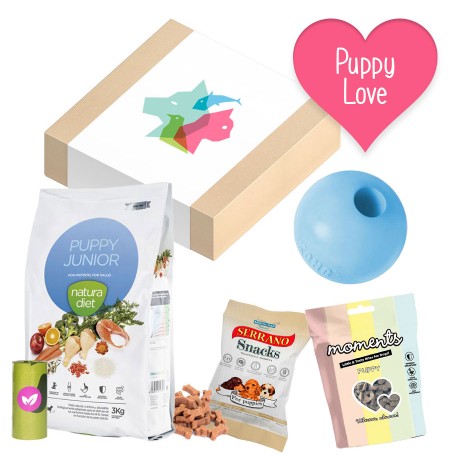 Caja San Valentín de chuches para cachorros de Todomascota