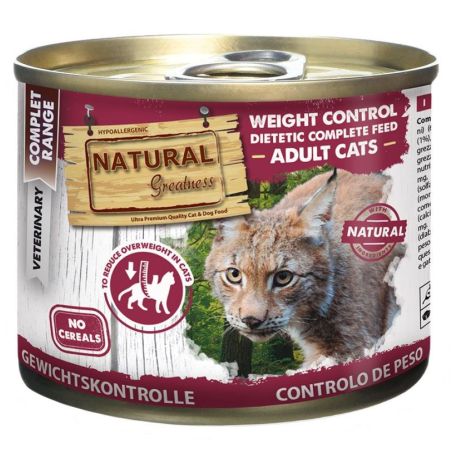 Latas comida húmeda para gatos Natural Greatness Vet Obsesity (control de peso) 200g