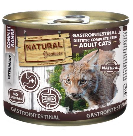Latas comida húmeda para gatos Natural Greatness Vet Gastrointestinal (Cuidado sistema digestivo) 200g