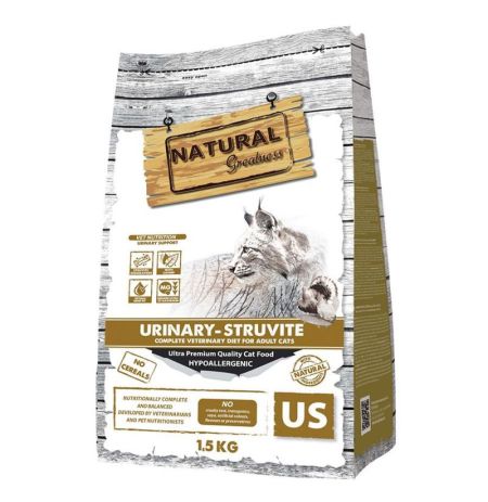 Pienso para gatos Natural Greatness Vet Urinary - Struvite (Cuidado Urinario y cristales de estruvita) 1,5Kg