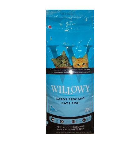 Saco pienso Willowy de pescado para gatos de 20Kg