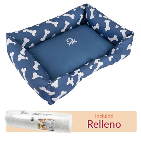 Cuna completa con funda y relleno para la cuna United Colors of Benetton Azul con huesos blancos