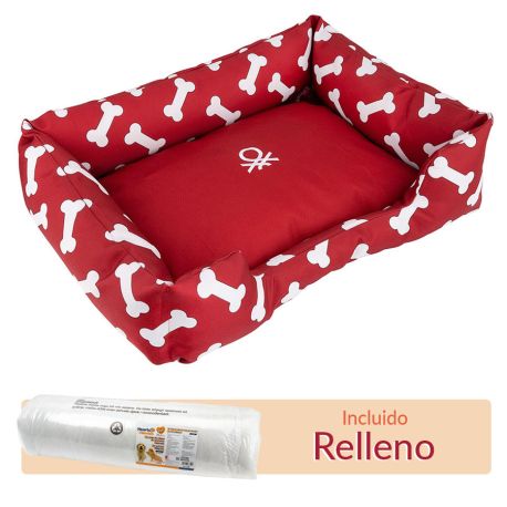 Cuna completa con funda y relleno para la cuna United Colors of Benetton Roja con huesos blancos