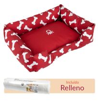 Cuna completa con funda y relleno para la cuna United Colors of Benetton Roja con huesos blancos