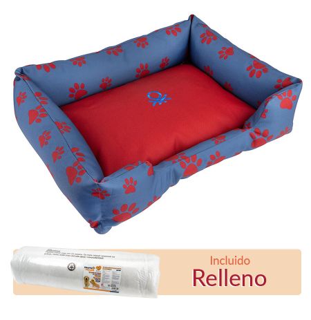 Cuna completa con funda y relleno para la cuna United Colors of Benetton Roja y Azul con huellas rojas