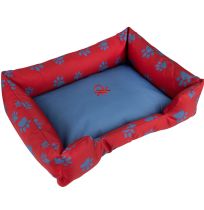 Funda para la cuna United Colors of Benetton Azul y Roja con huellas azules