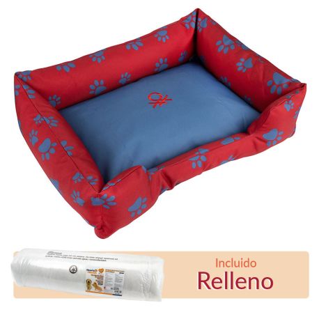 Cuna completa con funda y relleno para la cuna United Colors of Benetton Azul y Roja con huellas azules