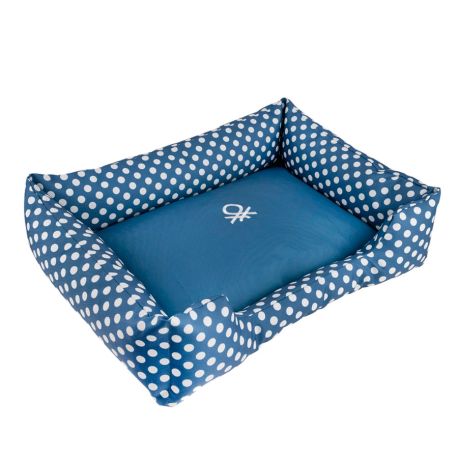 Funda para la cuna United Colors of Benetton de color Azul Lunares con lunares blancos