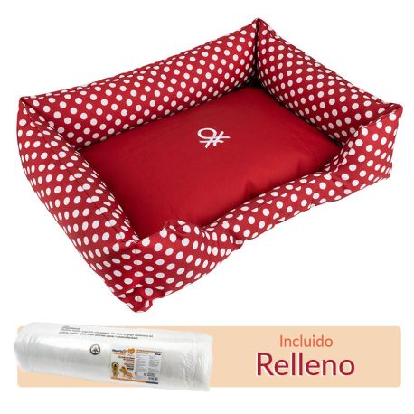 Cuna completa con funda y relleno para la cuna United Colors of Benetton roja con lunares blancos