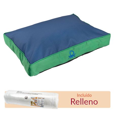 Colchón completo con funda y relleno para la cuna United Colors of Benetton Classic de color azul y verde para perros
