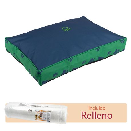 Colchón completo con funda y relleno para la cuna United Colors of Benetton Huellas de color azul y verde para perros
