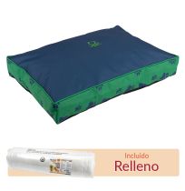 Colchón completo con funda y relleno para la cuna United Colors of Benetton Huellas de color azul y verde para perros