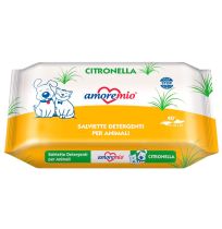 Toallitas húmedas citronela amoremio para perros y gatos de 40 unidades y 30cm x 20cm de tamaño