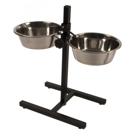 Duvo Plus soporte regulable con comederos de acero inoxidable para perros