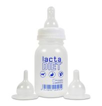 Biberón de Pharmadiet Lactadiet con tetinas para perros de 120ml para amamantar cachorros o perros recién nacidos