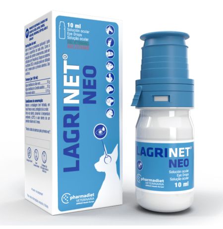 Pharmadiet envase y bote Lagrinet solución lubricante lagrimal ojos para sequedad ocular para perros y gatos en formato 10ml